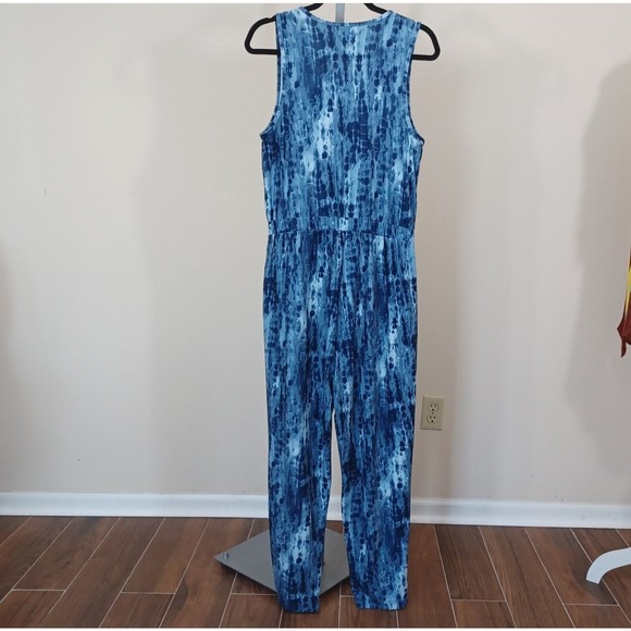 Old Navy Pants & Jumpsuits Old Navy Active Blue Paint Brush Jumpsuit Blue Breathe On Casual